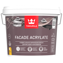FACADE ACRYLATE A фасадная краска, водно., акрилат.  (база A белая), 5л Тиккурила
