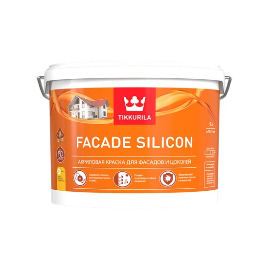 Купить FACADE SILICON VVA фасадная краска, модиф. силиконом (база VVA белая), 9л Тиккурила в магазине СтройРесурс от производителя Tikkurila