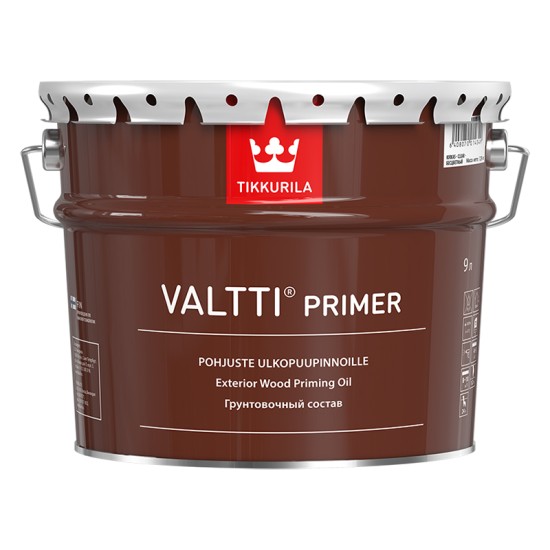 Купить VALTTI PRIMER (бывший POHJUSTE) грунтовочный состав для древесины c маслом, бесцветный, 9л Тиккурила в магазине СтройРесурс от производителя Tikkurila