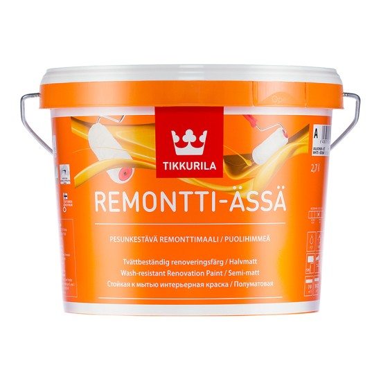 Купить REMONTTI-ASSA C краска (база C прозрачная) п/матовая гипоаллергенная, 2.7л Тиккурила в магазине СтройРесурс от производителя Tikkurila