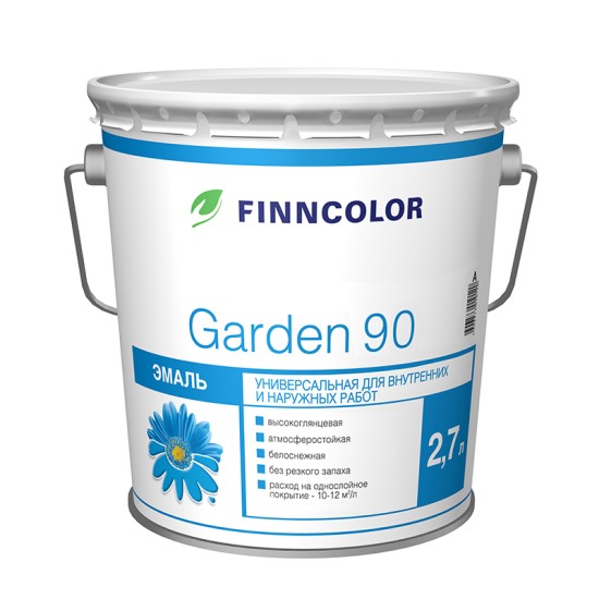 Купить GARDEN 90 C эмаль (база C прозрачная) в/глянцевая, алкидная для внутренних и наружных помещений, 2.7л Финнколор в магазине СтройРесурс от производителя Finncolor