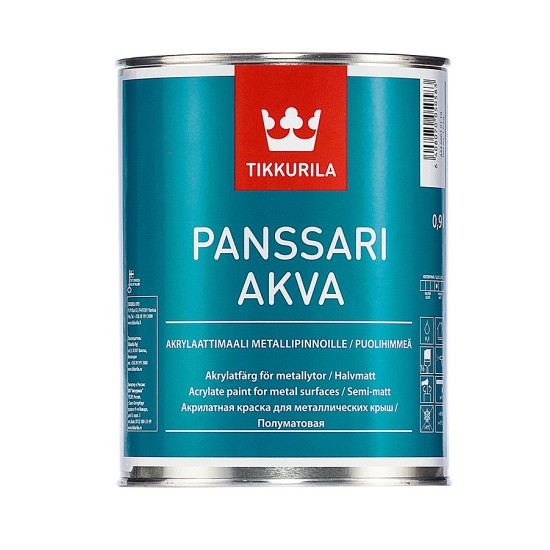 Купить PANSSARI AKVA A краска (база A белая) для крыш акрилатная п/матовая, 0.9л Тиккурила в магазине СтройРесурс от производителя Tikkurila