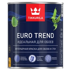 EURO TREND A краска (база A белая) для обоев и стен матовая, 0.9л Тиккурила