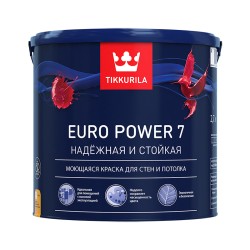 EURO POWER 7 A краска, стойкая к мытью (база А белая), 2.7л Тиккурила