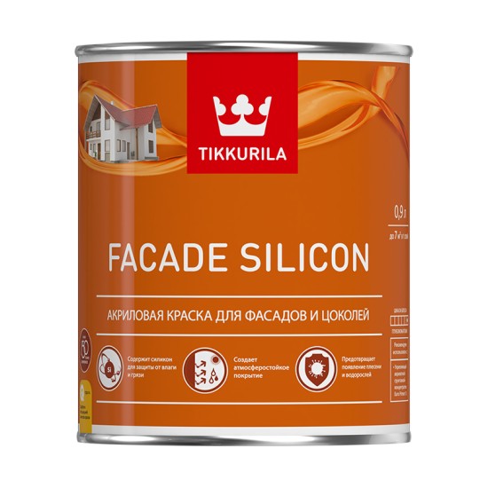 Купить FACADE SILICON C фасадная краска, модиф. силиконом (база C прозрачная), 0.9л Тиккурила в магазине СтройРесурс от производителя Tikkurila