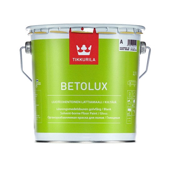 Купить BETOLUX A краска для полов (база A белая) глянцевая уретано-алкидная, 2.7л Тиккурила в магазине СтройРесурс от производителя Tikkurila
