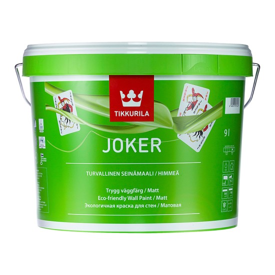 Купить JOKER A краска (база A белая) матовая гипоаллергенная, шелковистая, 9л Тиккурила в магазине СтройРесурс от производителя Tikkurila
