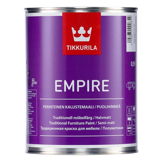 Купить EMPIRE A краска для мебели п/матовая (база A белая), 0.9л Тиккурила в магазине СтройРесурс от производителя Tikkurila