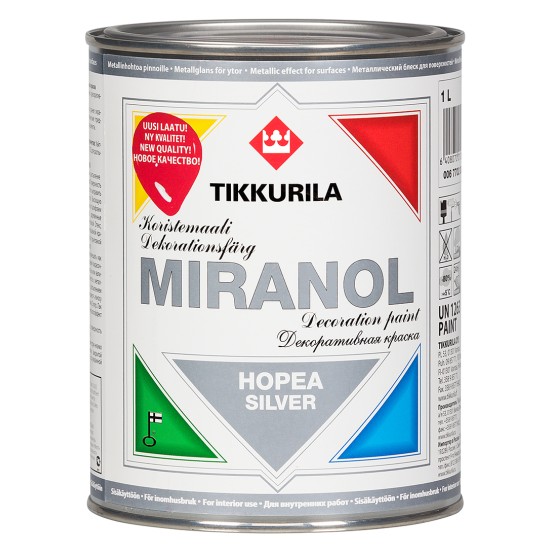 Купить Декоративная краска "MIRANOL серебристая", 1л Тиккурила в магазине СтройРесурс от производителя Tikkurila