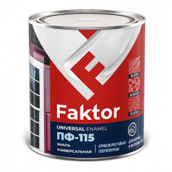 Эмаль FAKTOR ПФ-115 красная, полуматовая, банка 0.8кг