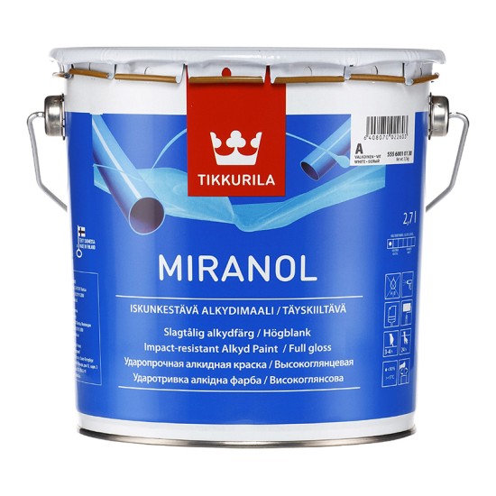 Купить MIRANOL A эмаль (база A белая) тиксотропная алкидная, 2.7л Тиккурила в магазине СтройРесурс от производителя Tikkurila