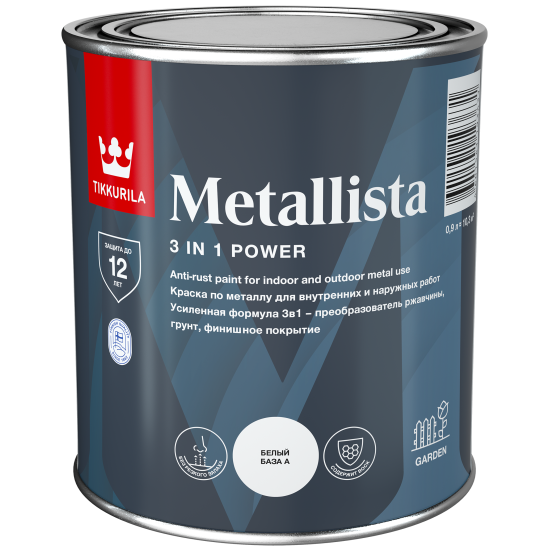 Купить METALLISTA C краска по ржавчине (база C) глянцевая быстросохнущая, 0.8л Тиккурила в магазине СтройРесурс от производителя Tikkurila