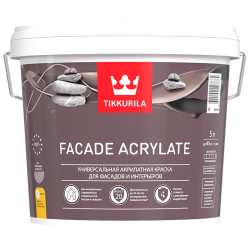 FACADE ACRYLATE C фасадная краска, водн., акрилатная (база C прозрачная), 5л Тиккурила