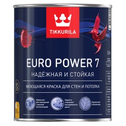 EURO POWER 7 A краска, стойкая к мытью (база А белая), 0.9л Тиккурила
