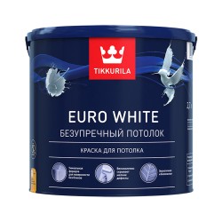 EURO WHITE краска белая для потолка гл/мат, 2.7л Тиккурила