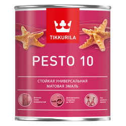 PESTO 10 эмаль (база А белая) матовая алкидная, 0.9л Тиккурила