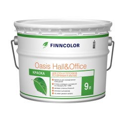 OASIS HALL & OFFICE A краска (база А белая) для стен устойчивая к мытью, 9л Финнколор