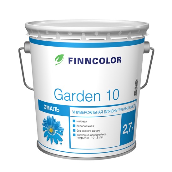Купить GARDEN 10 A эмаль (база A белая) матовая, алкидная для внутренних помещений, 2,7л Тикурила [P113] в магазине СтройРесурс от производителя Finncolor