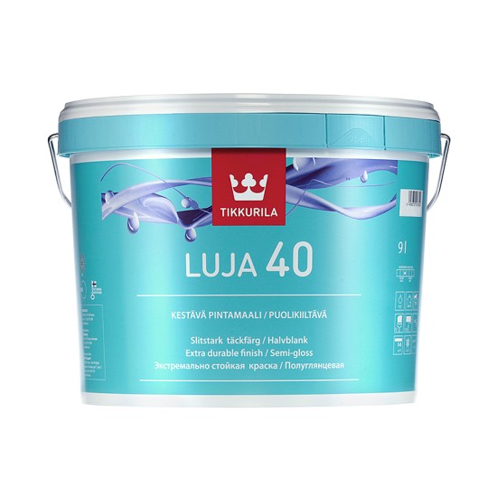 Купить Краска "LUJA 40" (база С) п/глянц., моющаяся бактериц., 9л Тиккурила в магазине СтройРесурс от производителя Tikkurila