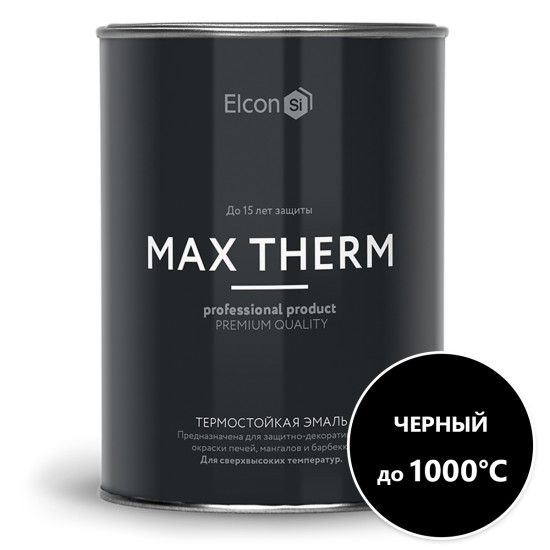 Купить Эмаль термостойкая черная (1000 C) "ELCON Max Therm", 0.8кг ЭЛКОН в магазине СтройРесурс от производителя Elcon