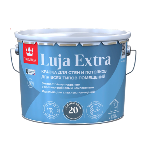 Купить LUJA EXTRA  A П/МАТОВАЯкраска (база А белая) п/мат., моющаяся бактериц., 2.7л Тиккурила в магазине СтройРесурс от производителя Tikkurila