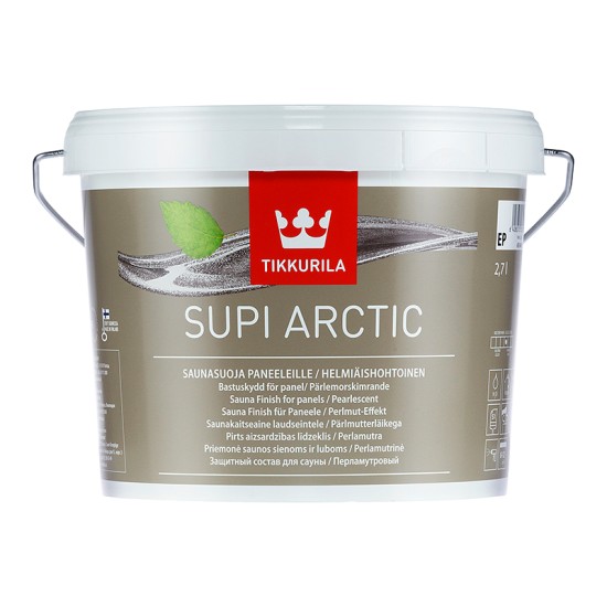 Купить SUPI ARCTIC перламутровый защитный состав для защиты бани (в т.ч. парилки) (база EP), 2,7л Тиккурила [458] в магазине СтройРесурс от производителя Tikkurila