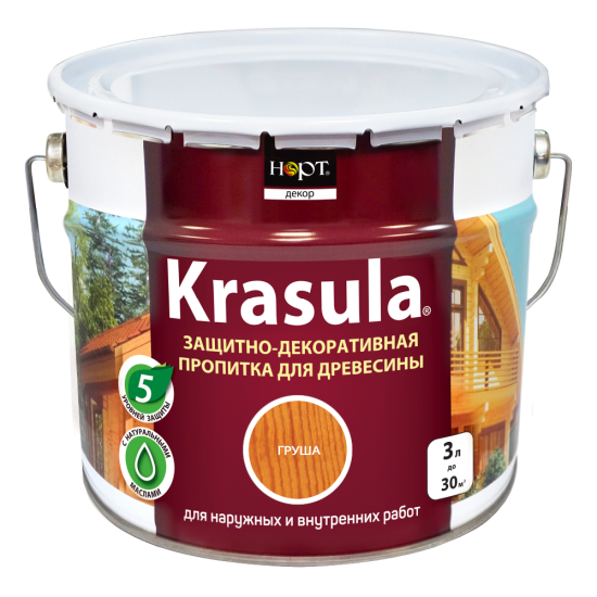 Купить Защитно-декоративный состав "KRASULA" груша, 3,3 л. в магазине СтройРесурс от производителя Норт