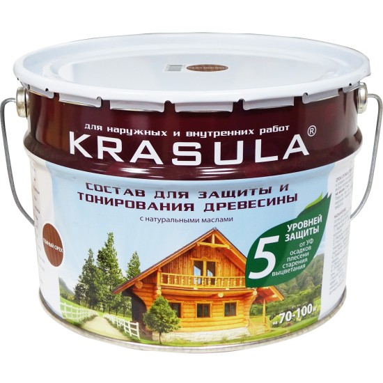 Купить Защитно-декоративный состав "KRASULA" орех, 11л в магазине СтройРесурс от производителя Норт