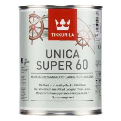 Лак UNICA SUPER 60 (п/глянц., уретано-алкидный, EP-база), 0.9л Тиккурила