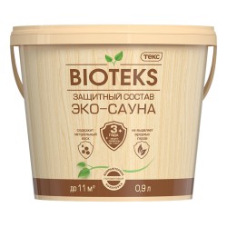 Защитный состав ЭКО-САУНА водный, 0.9л BIOTEKS