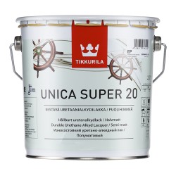 Лак UNICA SUPER 20 (п/матовый, уретано-алкидный, EP-база), 2.7л Тиккурила