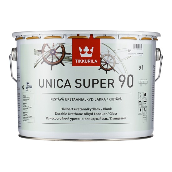 Купить Лак UNICA SUPER 90 (глянц., уретано-алкидный, EP-база), 9л Тиккурила в магазине СтройРесурс от производителя Tikkurila