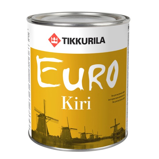 Купить EURO KIRI лак для пола (глянцевый, алкидно-уретановый для вн.работ), 0.9л Тиккурила [P133] в магазине СтройРесурс от производителя Tikkurila