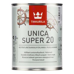 Лак UNICA SUPER 20 (п/матовый, уретано-алкидный, EP-база), 0.9л Тиккурила