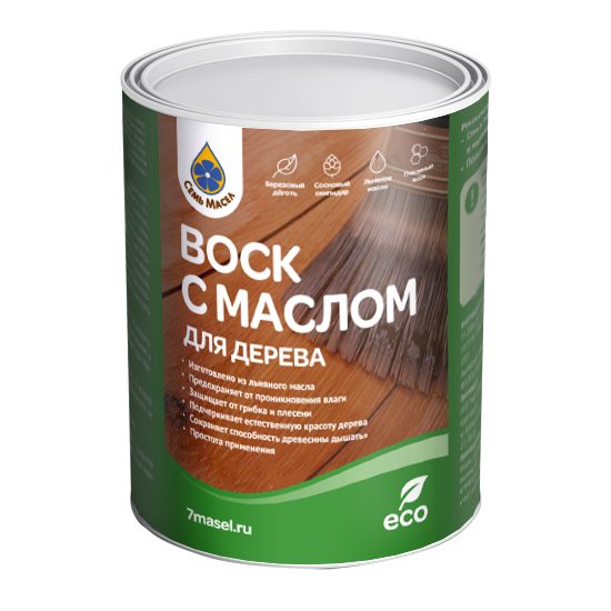 Купить Воск с маслом для дерева, 0.2л 7МАСЕЛ в магазине СтройРесурс от производителя СЕМЬ МАСЕЛ