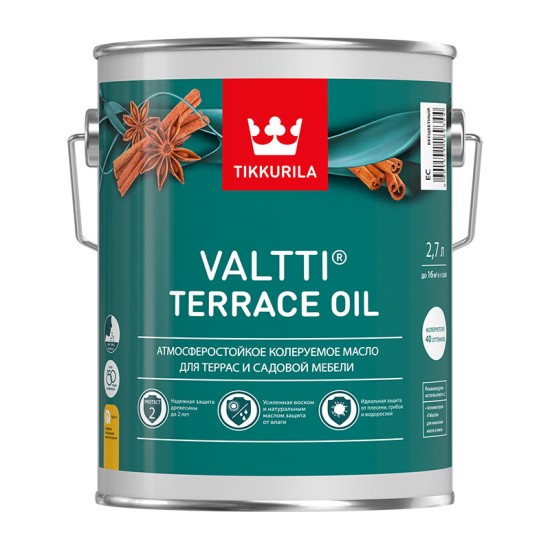 Купить VALTTI TERRACE OIL масло для террас и садовой мебели  (база EC), 2.7л Тиккурила в магазине СтройРесурс от производителя Tikkurila