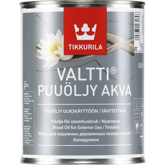 Купить VALTTI PUUOLJY AKVA / VALTTI PLUS WOOD OIL (база EC) масло для дерева на водн.основе антисептическое, 0.9л Тиккурила в магазине СтройРесурс от производителя Tikkurila