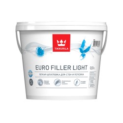 Шпатлевка легкая EURO FILLER LIGHT (база KTA), 0.9л Тиккурила