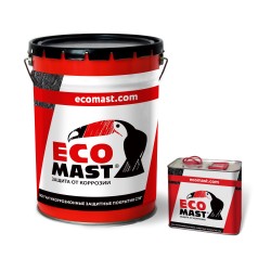 Грунт-эмаль полиуретановая Ecomast PU 75  черный RAL 9005 (с отв.Ecomast PU 75), 23,3 кг Ecomast КОМПЛЕКТ